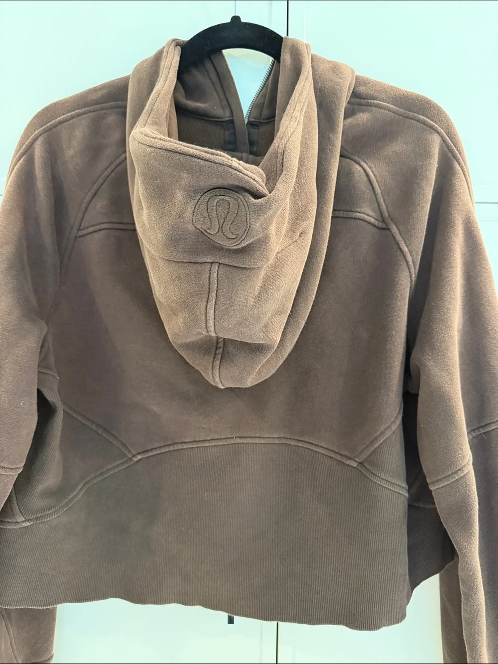 Lululemon Scuba Oversized Half Zip Hoodie in brown. Size M/L